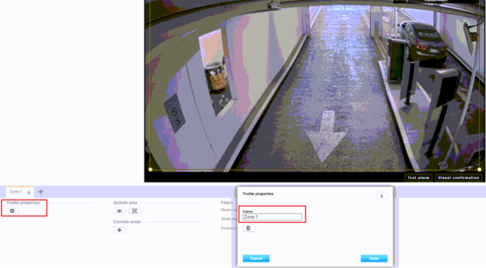 Axis camera motion store detection